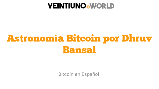 Astronomía Bitcoin por Dhruv Bansal
